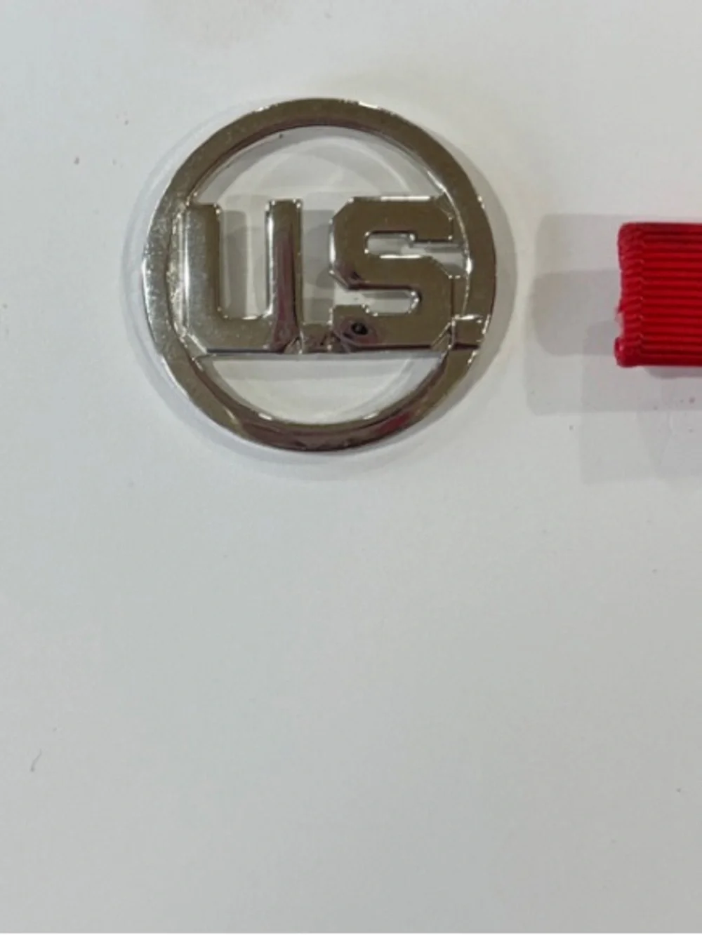 U.S. Army Silver Fork and Insignia Pins with Multi-Color Ribbon